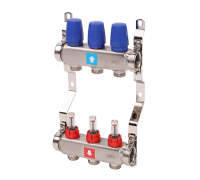 Коллектор из нержавеющей стали в сборе с расходомерами, 3 выхода
