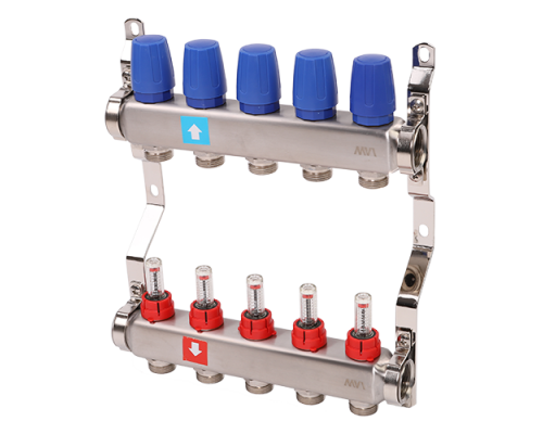 Коллектор из нержавеющей стали в сборе с расходомерами, 5 выходов %rs_city_gde%