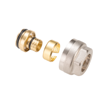 Фитинг обжимной для полиэтиленовой и металполимерной трубы (евроконус)