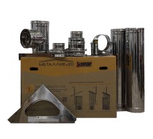 Комплект дымохода модульный прямой 210*150; AISI 430 0,50 + AISI 304 0,50